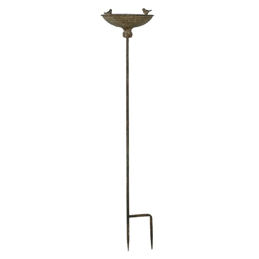[PL6027] ANTIQUE METAL BIRD FEEDER GARDEN STAKE