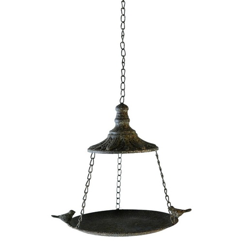 [PL6028] ANTIQUE METAL HANGING BIRD FEEDER