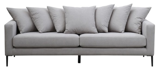 [PR2068] CAPRI 3 SEATER SOFA W/ 7 SCATTER CUSHIONS GREY