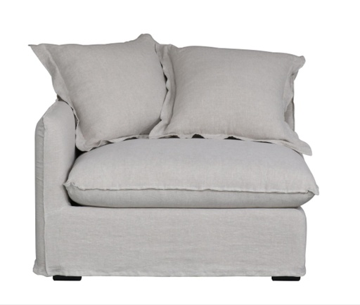 [PR2080] OASIS WASHED LINEN DREAM SOFA LEFT - NATURAL 100% BELGIAN LINEN
