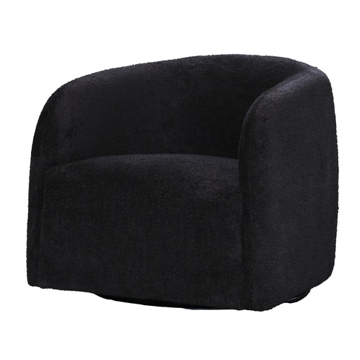 [PR2084] CASPER SWIVEL CHAIR IN BOUCLE - BLACK