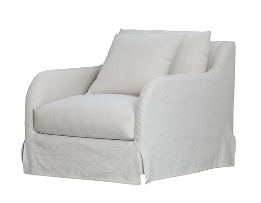 [PR2094] PROVENCAL SLIP COVER ARMCHAIR - SALT & PEPPER
