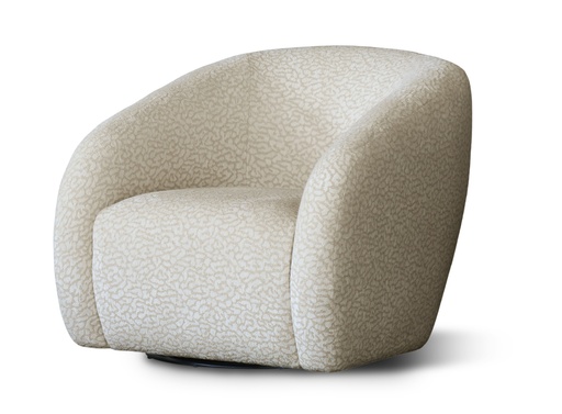 [PR2103] CROWN SWIVEL CHAIR - TAUPE/NATURAL