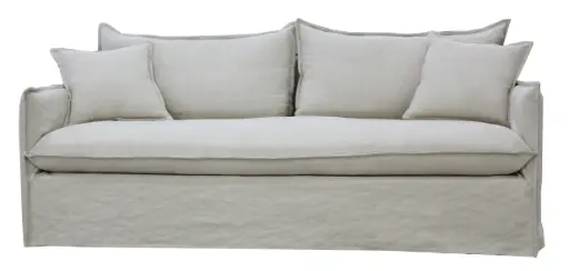[PR9022] CHANTILLY SIGNATURE SLIP COVER 3 SEAT SOFA - SALT & PEPPER