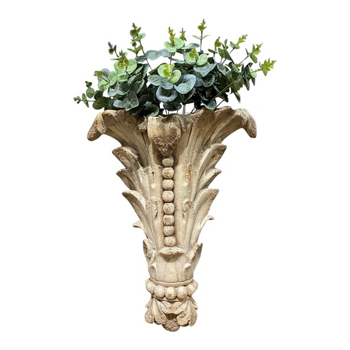 [QD5004] VINTAGE FLOWER PLINTH - ANTIQUE MARBLE