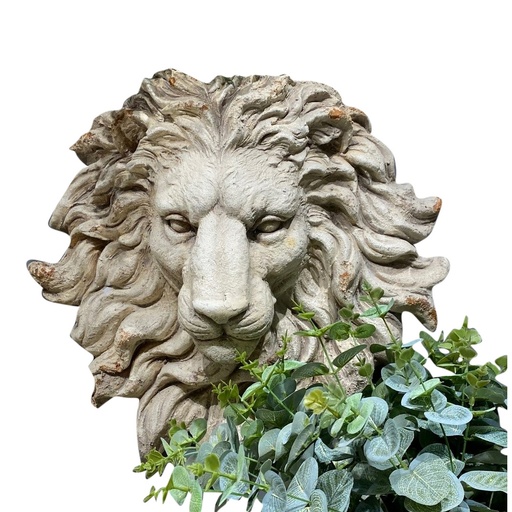 [QD5008] VINTAGE HANGING LION HEAD - ANTIQUE MARBLE