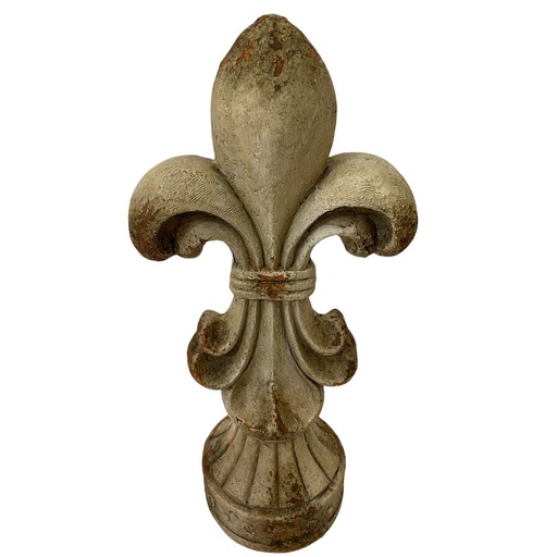 [QD5026] FLEUR DI LIS FINIAL - INDOOR & OUTDOOR - ANTIQUE MARBLE MAGNESIA COMPOSITE