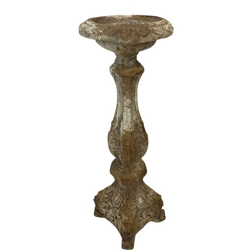 [QD5028] CANDLE HOLDER - INDOOR & OUTDOOR - ANTIQUE MARBLE MAGNESIA COMPOSITE