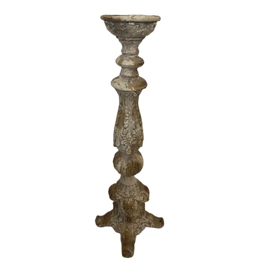 [QD5037] CANDLE HOLDER - INDOOR & OUTDOOR - ANTIQUE MARBLE MAGNESIA COMPOSITE