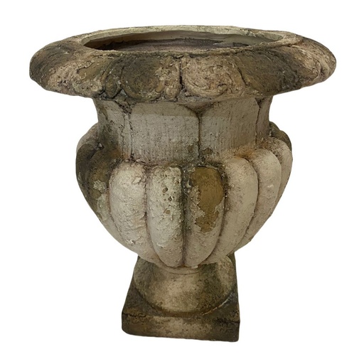 [QD5044] URN - INDOOR & OUTDOOR - ANTIQUE MARBLE MAGNESIA COMPOSITE