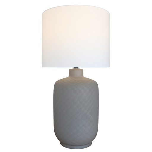 [RS3019] BROWN CERAMIC LAMP W/ WHITE COTTON SHADE