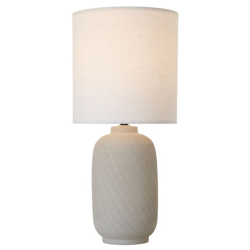 [RS3031] BEIGE CERAMIC LAMP W/ NATURAL LINEN SHADE