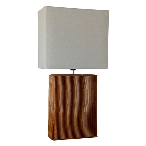 [RS3036] TABACCO CERAMIC LAMP W/ LINEN SHADE