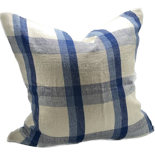 [SC9028] LINEN CUSHION COVER - IVORY / DENIM / BLUE