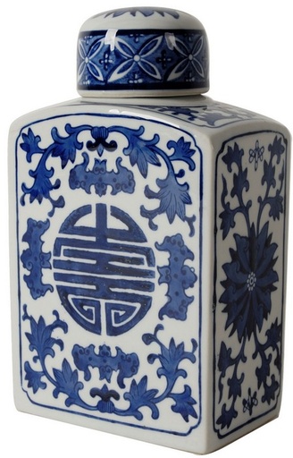 [SE2063] REN LIDDED JAR - BLUE AND WHITE