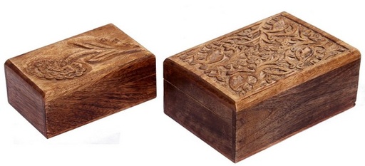 [SE2094] MANGO WOOD BOXES S/2