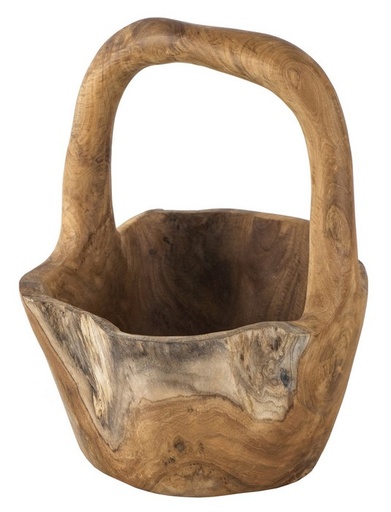 [SE2304] TEAK RECT BOWL W/HANDLE