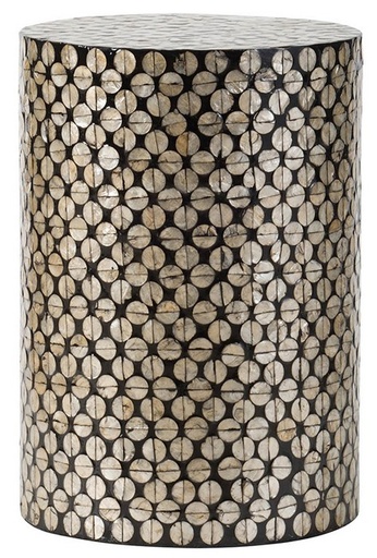 [SE2371] NATURAL SHELL FINISH with Black Footstool