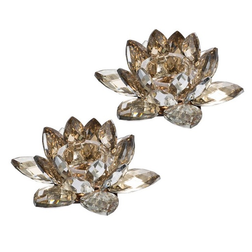 [SE2388] LOTUS CANDLE HOLDER S/2