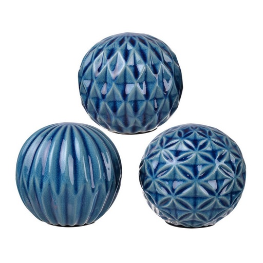 [SE2409] BLUE MARBLEISED BALLS S/3