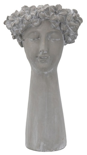 [SE2447] CEMENT HEAD FLOWER VASE