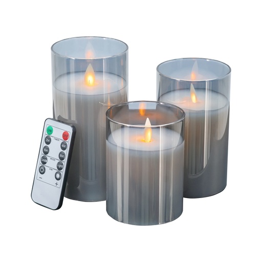 [SE2706] LED WAX CANDLES W/REMOTE - GREY