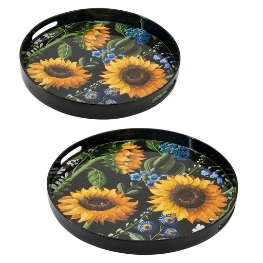 [SE2782] SUNFLOWER TRAYS S/2