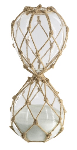 [SE3066] WOVEN HOUR GLASS WITH WHITE SAND - LARGE