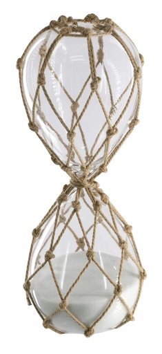 [SE3067] WOVEN HOUR GLASS WITH WHITE SAND - SMALL