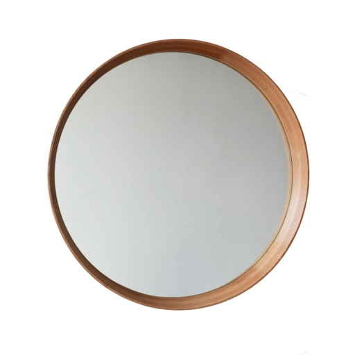 [SQ7038] NATURAL OAK ROUND FRAMED MIRROR