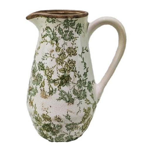 [SX3016] GREEN FLORAL CERAMIC  JUG - GREEN