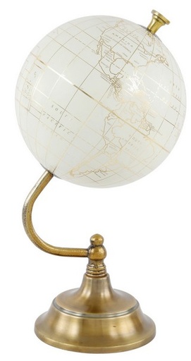 [TK1195] 8' WHITE GLOBE W/ WOODEN BASE