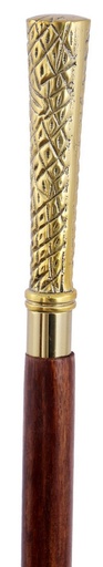 [TK1215] WOODEN WALKING STICK W/ BRASS HANDLE
