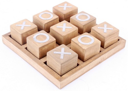[TK1217] LARGE NATURAL WOODEN TIC TAC TOE