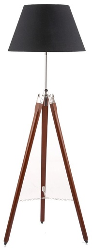 [TK1219] TRIPOD FLOOR LAMP W/BLACK SHADE