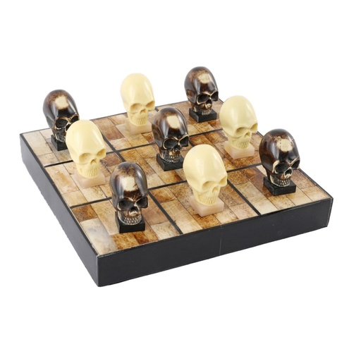 [TK1281] RESIN/BONE - SKULL TIC TAC TOE