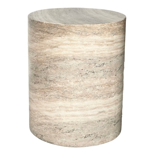 [TP7002] TRAVERTINE STOOL/SIDE TABLE - BLUE