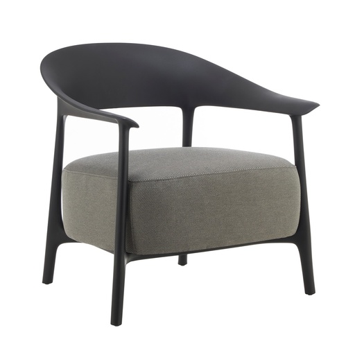 [UR6001] DRIFT LOUNGE CHAIR W/OUTDOOR FABRIC - BLACK PP FRAME/CHARCOAL OUTDOOR FABRIC