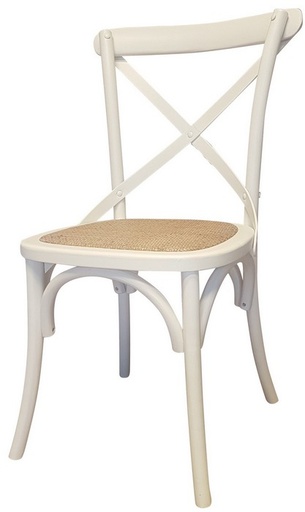 [XN1004] CROSS BACK CHAIR - ANTIQUE WHITE