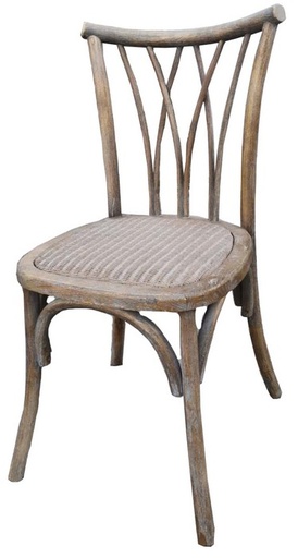 [XN1015] ELM & RATTAN BENTWOOD DINING CHAIR