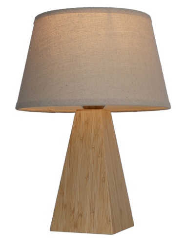 [YL2032] BAMBOO & LINEN TABLE LAMP  - NATURAL
