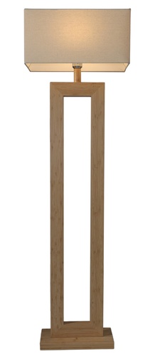 [YL2036] BAMBOO & LINEN FLOOR LAMP  - NATURAL