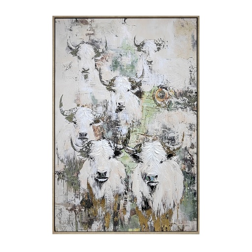 [YR9014] FRAMED CANVAS  
80% HANDPAINTING