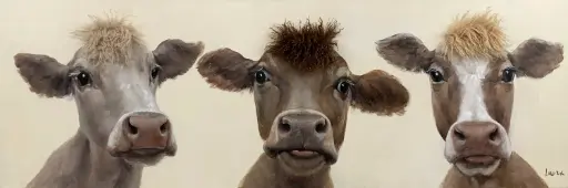 [ZL6001] BAD HAIR DAY - 3 COWS CANVAS