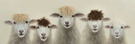 [ZL6004] BAD HAIR DAY - 5 SHEEP CANVAS