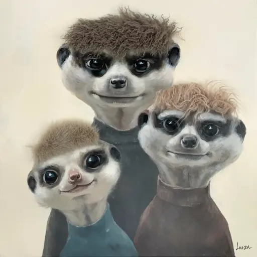 [ZL6013] BAD HAIR DAY - 3 MEERKAT CANVAS
