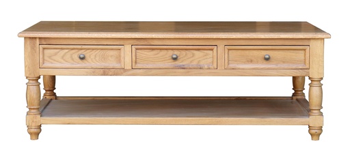 [CF8236] OAK COFFEE TABLE 6 DRAWERS