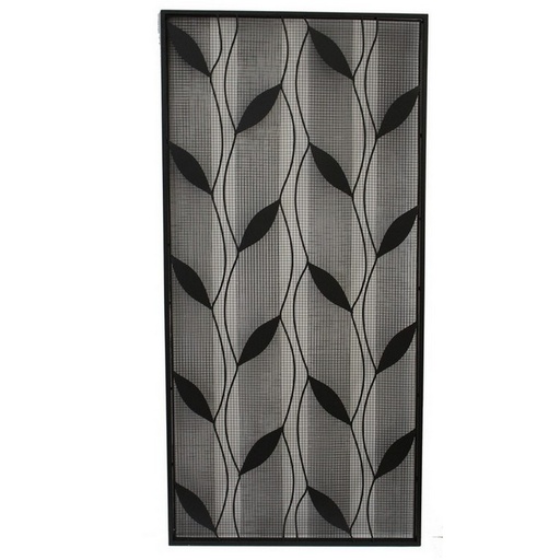 [TF4149] BLACK METAL FLORAL WALL HANGING