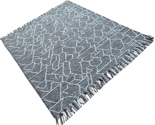 [VJ6009] LABIN HAND WOVEN RUG - WOOL/POLYESTER - WOOL/POLYESTER - GRAPHITE
