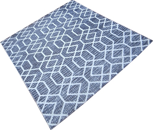 [VJ6010] MAGNUS MACHINE KNITTED RUG - MICRO POLYESTER - MICRO POLYESTER - BLUE/WHITE